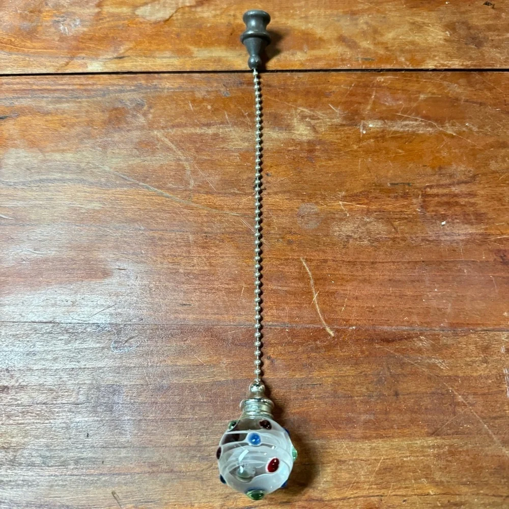 Multicolor Dotted Decorative Glass Orb Pull Chain for Ceiling Fans and Lights